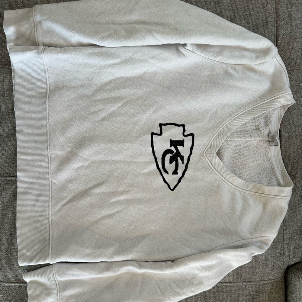 a new day White Crew Neck Sweater with Black Kansas City Chiefs Logo